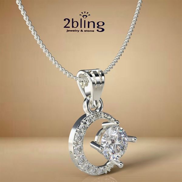  Mặt dây chuyền NONI 10 - Trăng khuyết 1 hột lớn 