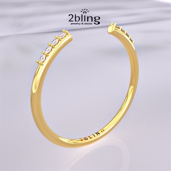  Nhẫn Thiết Kế 18K - Đá Moissanite - 2BJNTK34 