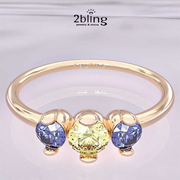  Nhẫn Thiết Kế 18K - Đá Topaz - Garnet - 2BJNTK45 