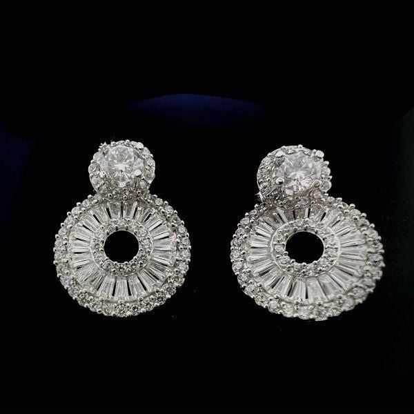  Bông tai nữ đá moissanite - 2BJB27 - Silver 