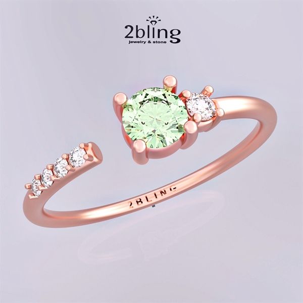  Nhẫn Thiết Kế 18K - Đá Citrine - Garnet - 2BJNTK21 