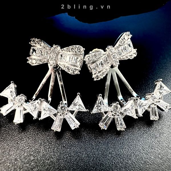  Bông tai nữ đá moissanite - 2BJB18 - Silver 