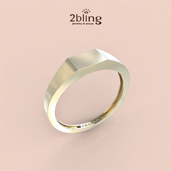  Nhẫn Thiết Kế 14K - Nhẫn Mặt Chữ Nhật - 2BJNTK23 