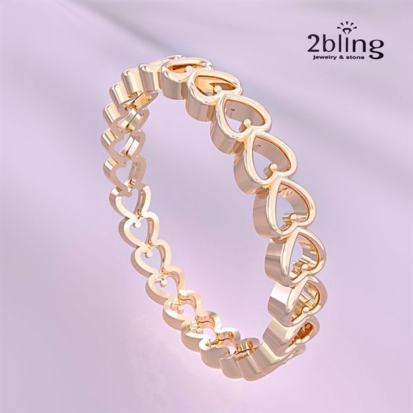  Nhẫn Thiết Kế 14K - Nhẫn Trái Tim Kết - 2BJNTK24 