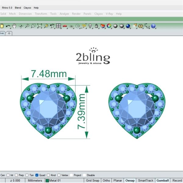  Bông tai bạc cao cấp đá - NONI3 