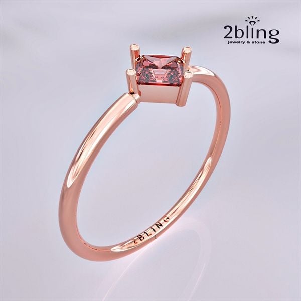  Nhẫn Thiết Kế 18K - Đá Garnet - 2BJNTK33 