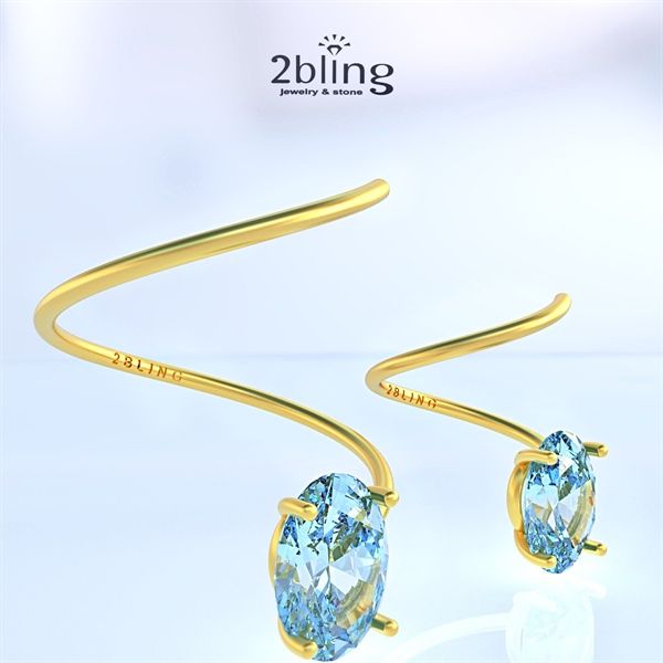  Nhẫn Thiết Kế 18K - Đá Topaz - 2BJNTK43 