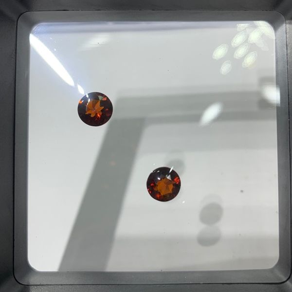  Đá Garnet - Tròn vàng đậm 7 ly 