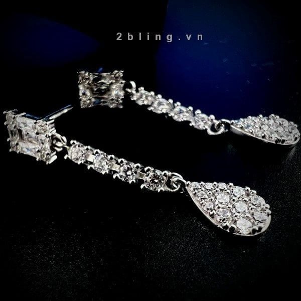  Bông tai nữ đá moissanite - 2BJB25 - Silver 