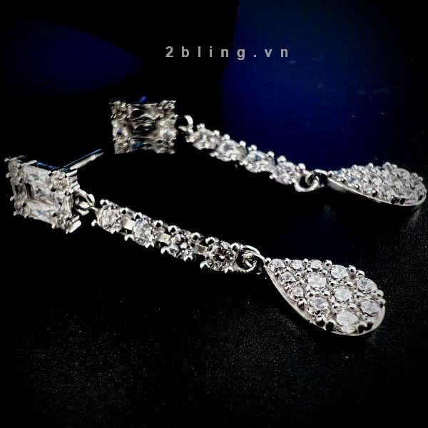  Bông tai nữ đá moissanite - 2BJB25 - Silver 