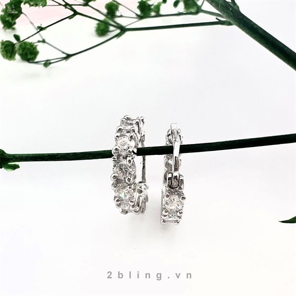  Bông tai nữ bạc cao cấp đá - 2BJB7 - Silver 