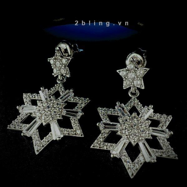  Bông tai nữ đá moissanite - 2BJB20 - Silver 