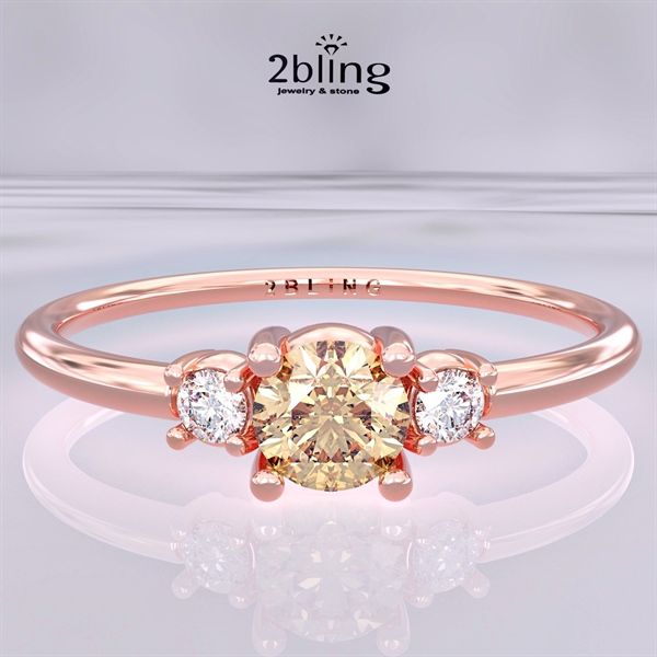  Nhẫn Thiết Kế 18K - Đá Citrine - Garnet - 2BJNTK30 