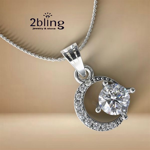  Mặt dây chuyền NONI 10 - Trăng khuyết 1 hột lớn 