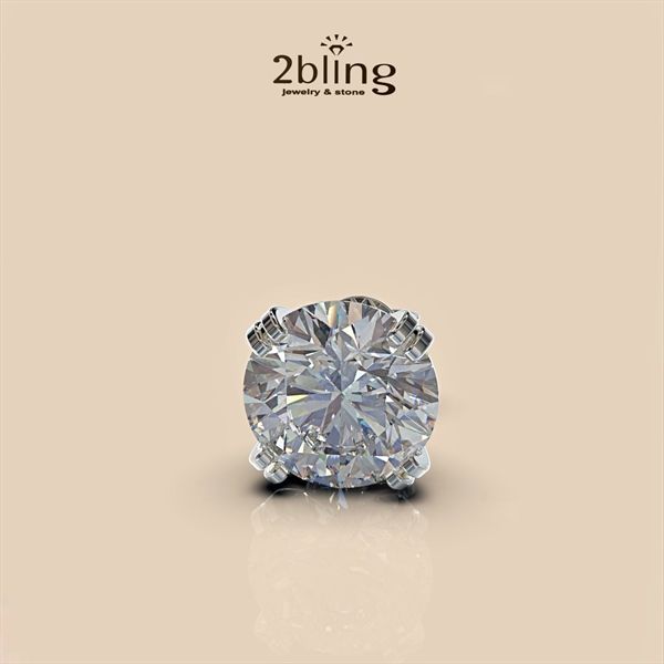  Bông tai nữ đá moissanite - 2BJB4 (9ly) - Silver (cặp) 