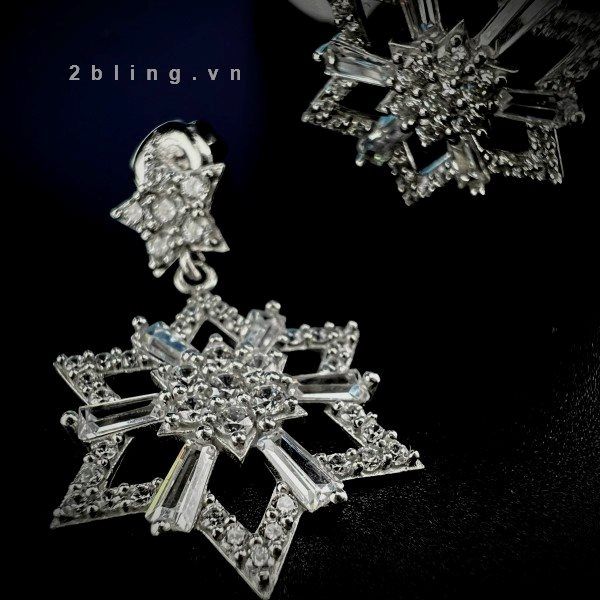  Bông tai nữ đá moissanite - 2BJB20 - Silver 