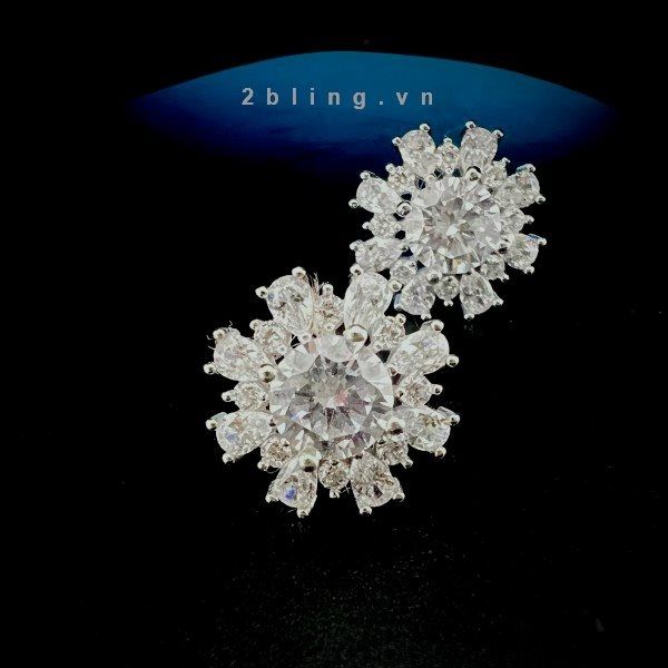  Bông tai nữ đá moissanite - 2BJB28 - Silver 