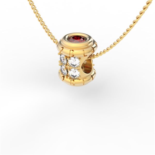  Mặt dây chuyền thiết kế XO - S95 + Đá GARNET hồng 