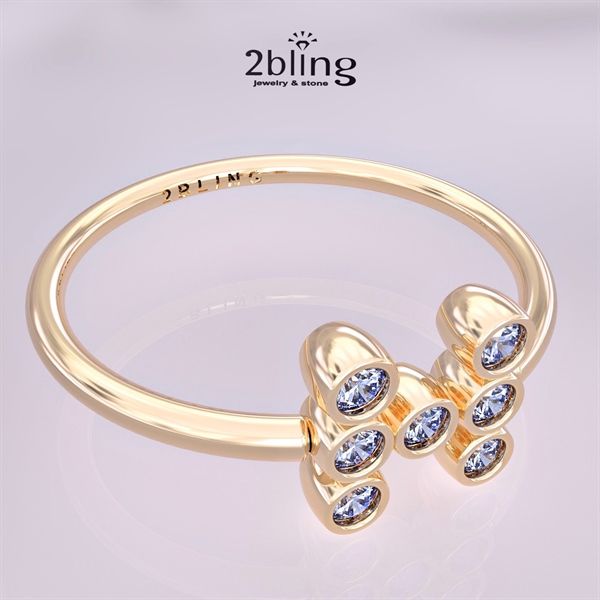  Nhẫn Thiết Kế 18K - Đá Tourmalin - 2BJNTK63 