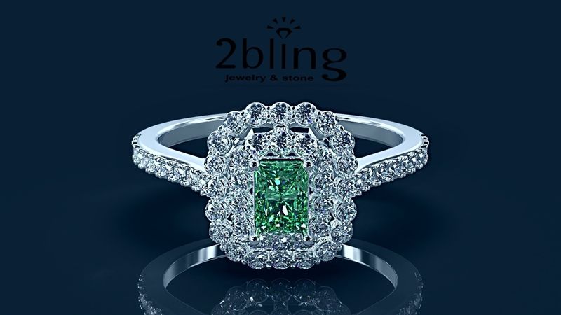  Nhẫn Thiết Kế 18K - Đá Emerald - 2BJNTK66 