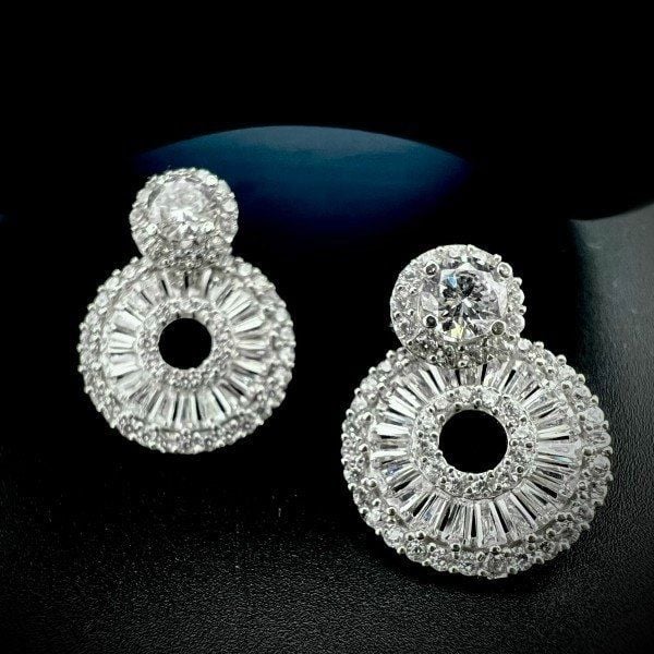  Bông tai nữ đá moissanite - 2BJB27 - Silver 