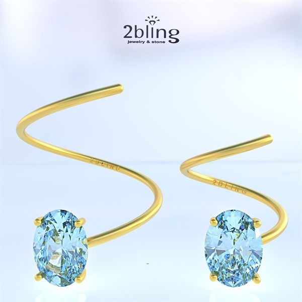  Nhẫn Thiết Kế 18K - Đá Topaz - 2BJNTK43 