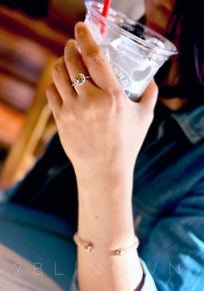 Nhẫn Thiết Kế 18K - Đá Citrine 1ly2 - 2BJNTK14 