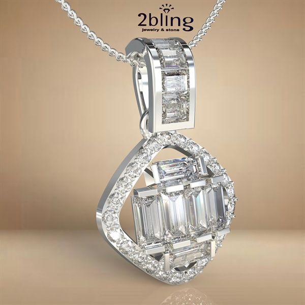  Mặt dây chuyền NONI 9 - hình thoi đính đá 