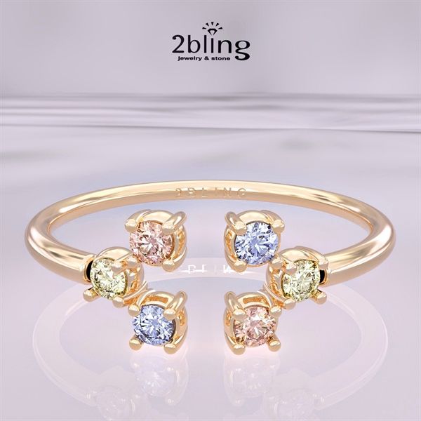  Nhẫn Thiết Kế 18K - Đá Tourmalin - 2BJNTK53 