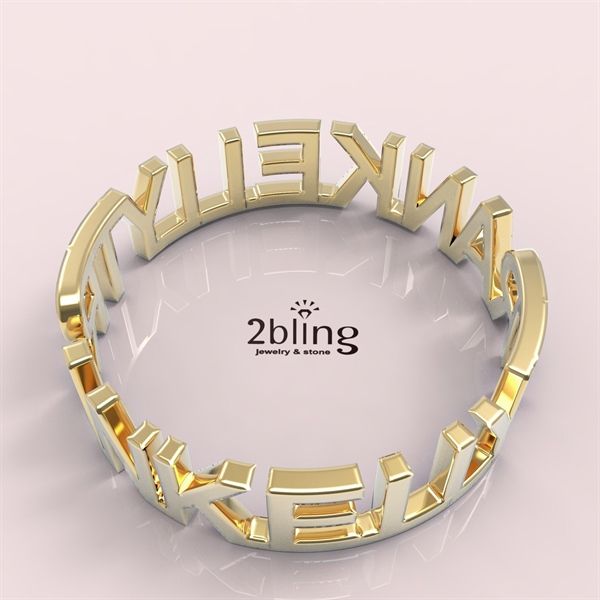  Nhẫn thiết kế 18k (750) - nhẫn kí tự - SP000542 