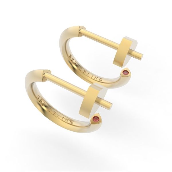  Bông tai thiết kế TGA - S95 + Đá Moissanit 