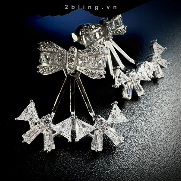  Bông tai nữ đá moissanite - 2BJB18 - Silver 