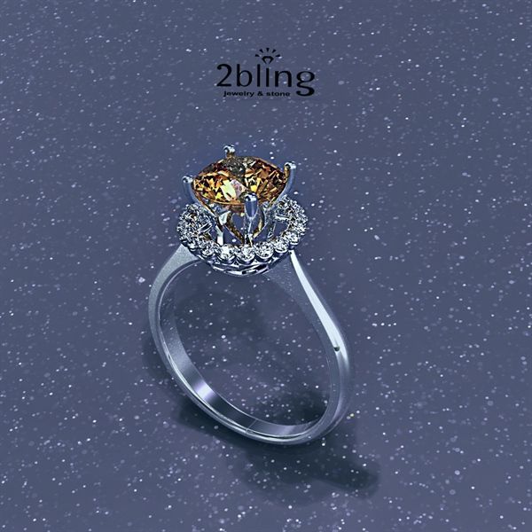  Nhẫn Thiết Kế 18K - Đá Citrine 1ly2 - 2BJNTK14 