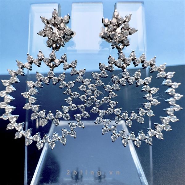  Bông tai nữ đá moissanite - 2BJB5 - Silver 