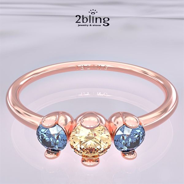  Nhẫn Thiết Kế 18K - Đá Topaz - Garnet - 2BJNTK45 
