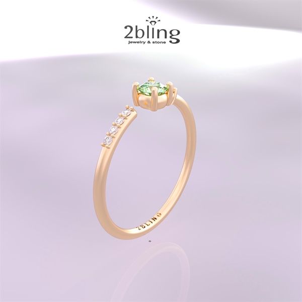  Nhẫn Thiết Kế 18K - Đá Citrine - Garnet - 2BJNTK21 