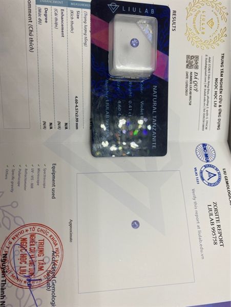  Đá Tanzanite-Tròn 4.06-4.57x2.99ly - 0.63 ct 