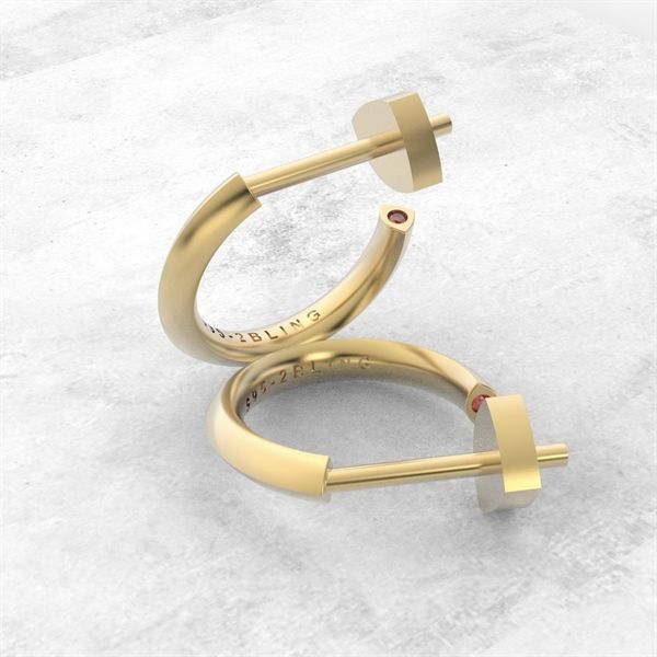  Bông tai thiết kế TGA - S95 + Đá Moissanit 