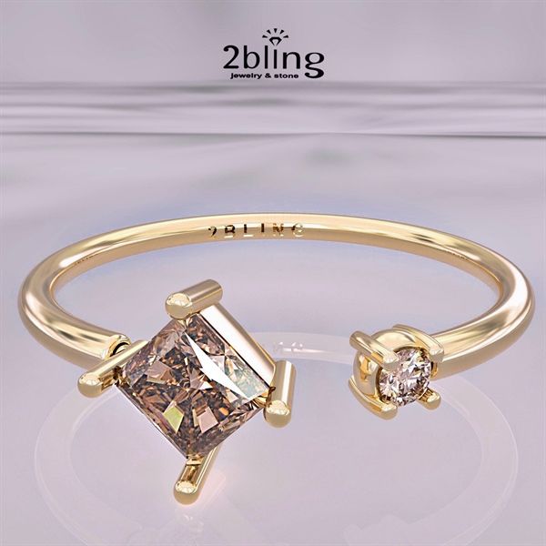  Nhẫn Thiết Kế 18K - Đá Garnet - 2BJNTK32 