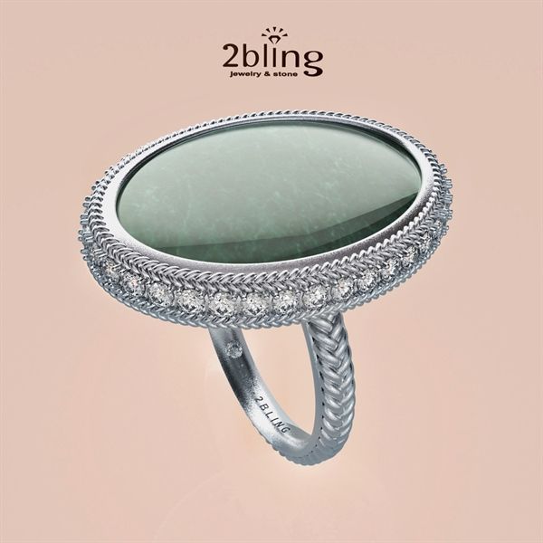  Nhẫn Thiết Kế Oval - Đá Jadeite - 2BJNTK64 