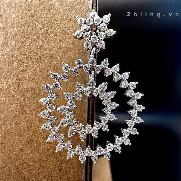 Bông tai nữ đá moissanite - 2BJB5 - Silver 