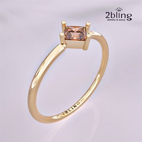  Nhẫn Thiết Kế 18K - Đá Garnet - 2BJNTK33 