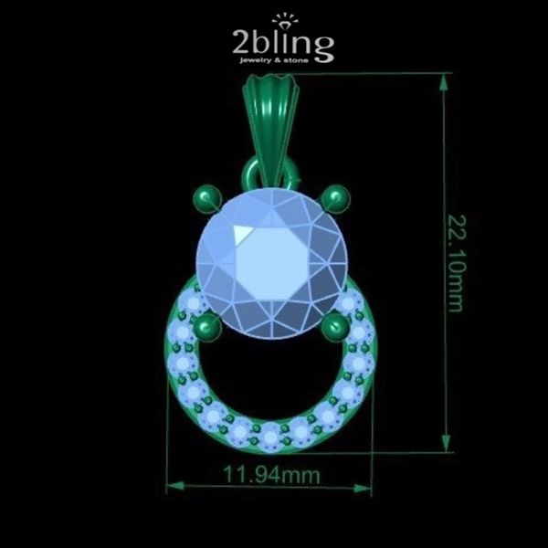  Mặt dây chuyền NONI 11 - Tròn 1 hột 