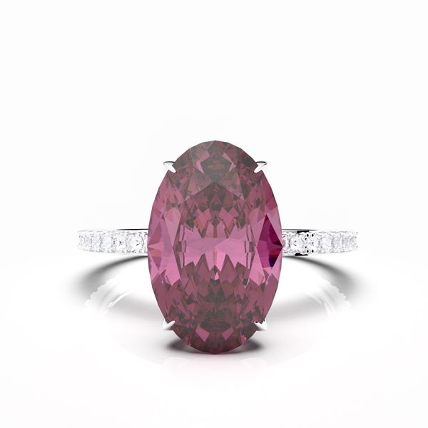  Nhẫn Thiết Kế - Đá Garnet Hồng Oval - 2BJNTK65 