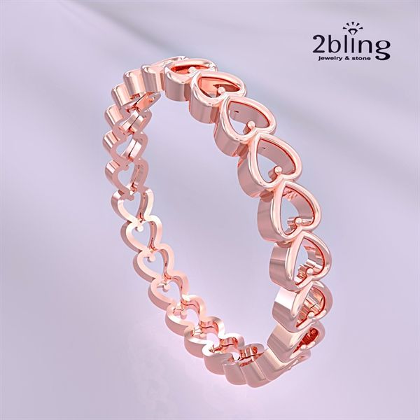  Nhẫn Thiết Kế 14K - Nhẫn Trái Tim Kết - 2BJNTK24 