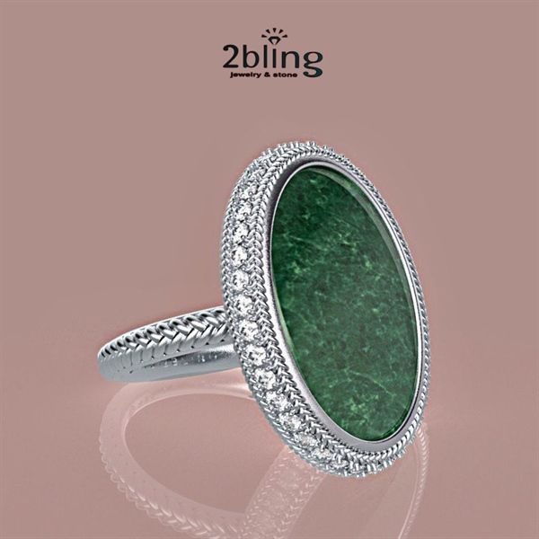  Nhẫn Thiết Kế Oval - Đá Jadeite - 2BJNTK64 