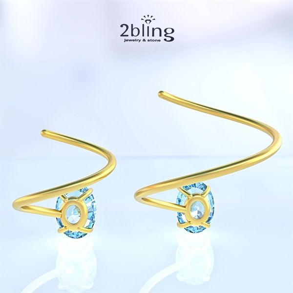  Nhẫn Thiết Kế 18K - Đá Topaz - 2BJNTK43 
