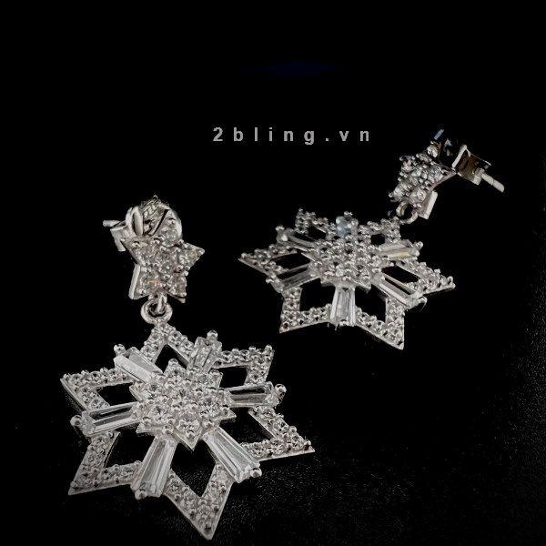 Bông tai nữ đá moissanite - 2BJB20 - Silver 