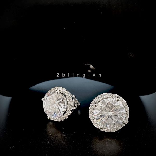  Bông tai nữ đá moissanite - 2BJB12 - Silver 