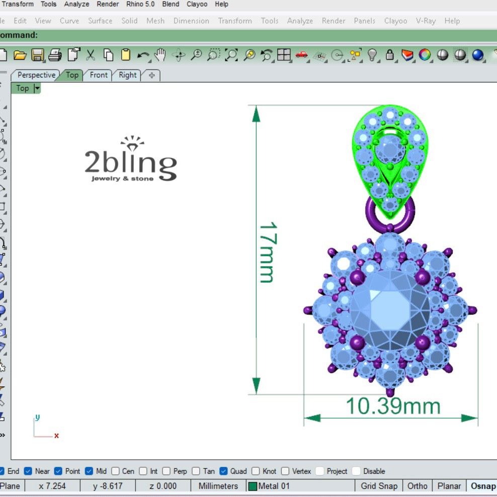  Mặt dây chuyền cao cấp đá - Noni1 - SP000065 